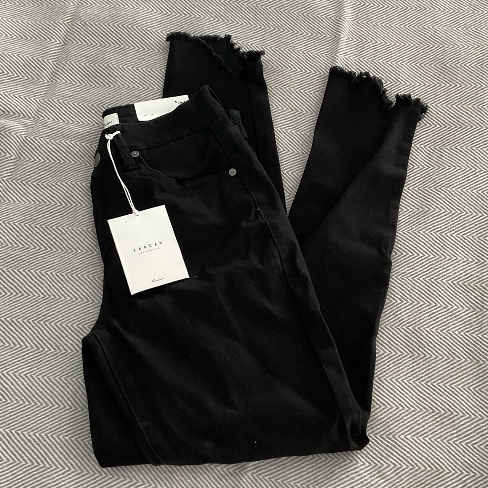 NWT Kancan, high rise ankle  skinny black jeans 5/26